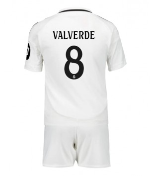 Billiga Real Madrid Federico Valverde #8 Hemmatröja Barn 2024-25 Kortärmad (+ Korta byxor)